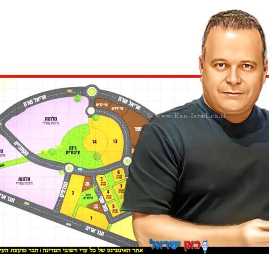 ראש העיר אשקלון, תומר גלאם, ברקע מתחמי מלונאות ומסחר אטרקטיביים במיוחד בשכונת עיר ימים – הבלוט | צילום: עיריית אשקלון | עיבוד: Photolab | עיבוד צילום: שולי סונגו©