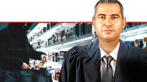 כב' שופט בית משפט השלום נתניה גיא אבנון, ברקע הדמיית גנב הבשמים ברשתות הפארם | בינה מלאכותית של Gemini Google | עיבוד: Photolab | עיבוד צילום: שולי סונגו©