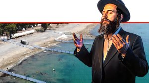 חרדי (הדמייה) ברקע: ים כנרת חוף גולן מקטע 13 - צילום רחפן: שי מזרחי, איגוד ערים כינרת | בינה מלאכותית של Gemini Google | עיבוד: Photolab | עיבוד צילום: שולי סונגו©