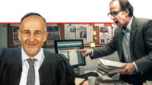 מתלונן סדרתי (הדמייה) נגד שופט המסתמך באופן בלעדי על פרסום בתקשורת בצד שמאל: כב' השופט (בדימוס) אשר קוּלה | עוּבד ל-AI באמצעות Gemini של גוגל | עיבוד: Photolab עיבוד צילום: משה נעים©
