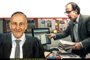 מתלונן סדרתי (הדמייה) נגד שופט המסתמך באופן בלעדי על פרסום בתקשורת בצד שמאל: כב' השופט (בדימוס) אשר קוּלה | עוּבד ל-AI באמצעות Gemini של גוגל | עיבוד: Photolab עיבוד צילום: משה נעים©