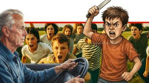 הדמיה קטין כבן 13.5, חשוד דקר ופצע קשה נהג מיניבוס כבן 70 בנתניה ברקע: נערים מתפרעים במיניבוס חברת "אקסטרה" | צילום הדמייה, עוּבד ל-AI באמצעות Copilot של מיקרוסופט | עיבוד צילום: משה נעים©
