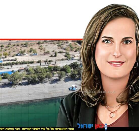 דנה בכר, מנהלת איגוד ערים כינרת | צילום: אורלי אייל | צילום רחפן - חוף גופרה | צילום: איגוד ערים כינרת | עיבוד: Photolab | עיבוד צילום: שולי סונגו©