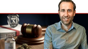 עורך דין אבי גרוסמן מנהל היחידה לקאנביס רפואי במשרד הבריאות | צילום: היחידה לקנאביס רפואי | הדמייה של בינה מלאכותית של Gemini Google | עיבוד צילום: שולי סונגו©