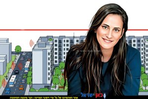 מיכל הרן משרד השיכון על רעש עירוני ברקע: איור המדגים תכנון מבנים נכון "חוסם" רעשי רחוב ומייצר חצר שקט | הדמיית בינה מלאכותית של Gemini Google | עיבוד: שולי סונגו ©