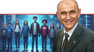השופט בדימוס חן אביטל, מנהל הרשות הלאומית לביטחון קהילתי ברקע: הדור הצעיר ב-מרחב המקוון | צילום: יוסי זמיר, ויקיפדיה | הדמייה של בינה מלאכותית של Gemini Google | עיבוד צילום: שולי סונגו©