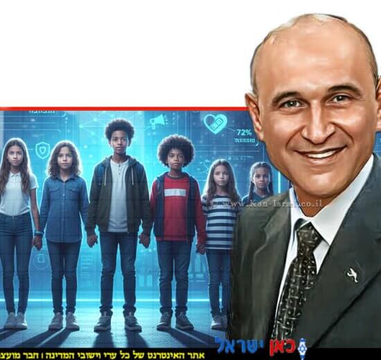 השופט בדימוס חן אביטל, מנהל הרשות הלאומית לביטחון קהילתי ברקע: הדור הצעיר ב-מרחב המקוון | צילום: יוסי זמיר, ויקיפדיה | הדמייה של בינה מלאכותית של Gemini Google | עיבוד צילום: שולי סונגו©