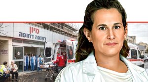 ד"ר אפרת גיל ראש-אגף הגריאטריה חטיבת-הרפואה משרד-הבריאות צילום: דוברות ביה"ח העמק, אמבולנס של מד"א בחזית מיון בית חולים | צוות רפואי מסייע לאדם מבוגר במרחב מוגן | צילום: Gemini Google | עיבוד: Photolab שולי סונגו ©