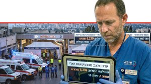 רופא במיון ברקע מערכת הבריאות ב"מבצע שאגת הארי": בסוף מרץ 2026, 118 נפגעים עדיין מאושפזים בישראל | הדמייה בצילום: Gemini Google | עיבוד: Photolab שולי סונגו ©