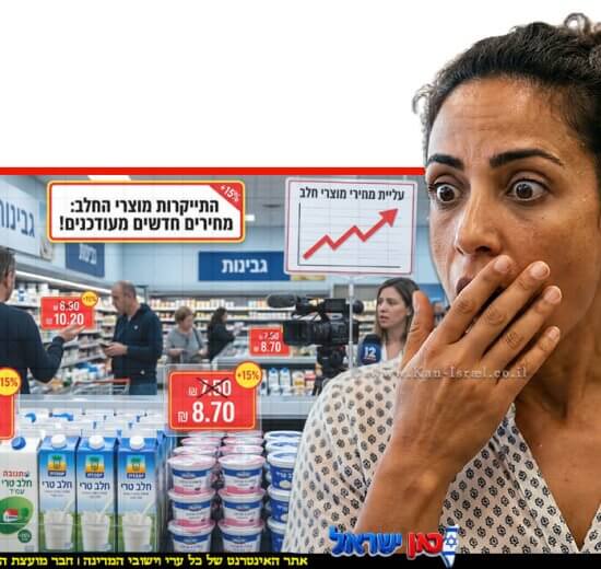 צרכנית מופתעת מהתייקרות בסל הקניות מה-1 במאי של מוצרי החלב שבפיקוח יעלו ב-1 אחוז | עיבוד: Gemini Google | עיבוד צילום: שולי סונגו©