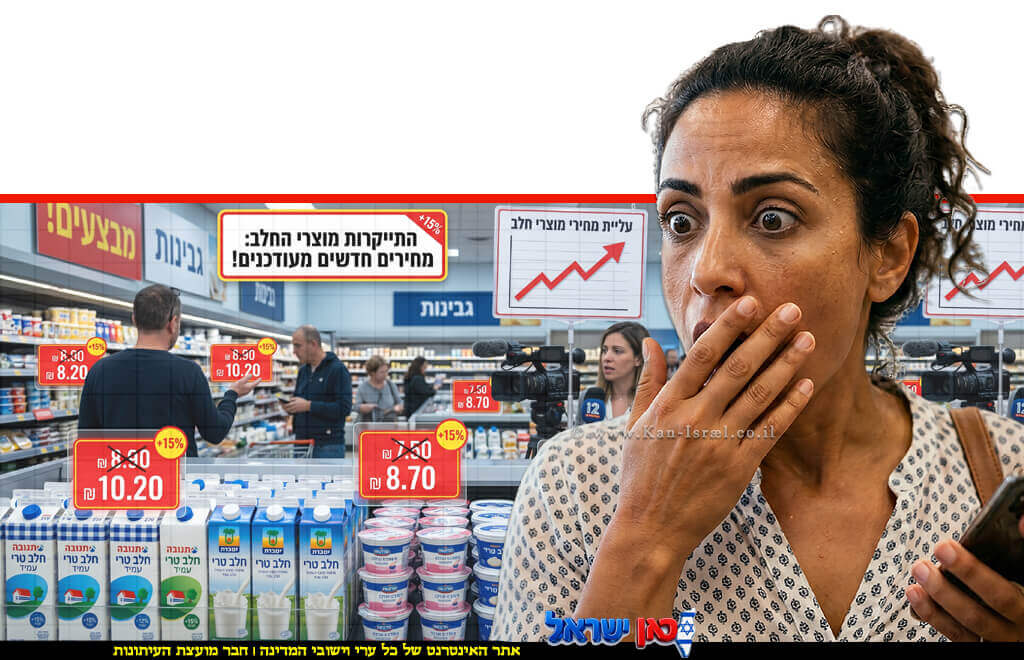 צרכנית מופתעת מהתייקרות בסל הקניות מה-1 במאי של מוצרי החלב שבפיקוח יעלו ב-1 אחוז | עיבוד: Gemini Google | עיבוד צילום: שולי סונגו© צרכנית מופתעת מהתייקרות בסל הקניות מה-1 במאי של מוצרי החלב שבפיקוח יעלו ב-1 אחוז | עיבוד: Gemini Google | עיבוד צילום: שולי סונגו©