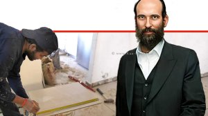מנכ"ל משרד הבינוי והשיכון יהודה מורגנשטרן במהלך עבודות השיפוץ בדימונה. צילום: לביא תצלומי אוויר בע"מ | עיבוד: Photolab שולי סונגו ©