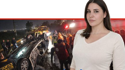 נהגת לילה סלאמה (בת כ-21) תושבת קלנסווה. כתב האישום של עבירת גרימת מוות ברשלנות | צילום: מד"א, משטרת ישראל | עיבוד ai Capilot | עיצוב: שולי סונגו©