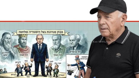 ד"ר אברהם בן-עזרא ברקע: מועמדים מציגים את עצמם כ"ראויים לראשות הממשלה | עיבוד: AI | עיצוב: שולי סונגו©