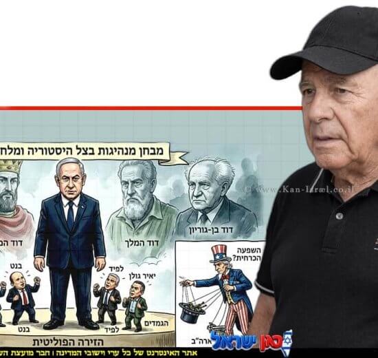 ד"ר אברהם בן-עזרא ברקע: מועמדים מציגים את עצמם כ"ראויים לראשות הממשלה | עיבוד: AI | עיצוב: שולי סונגו©