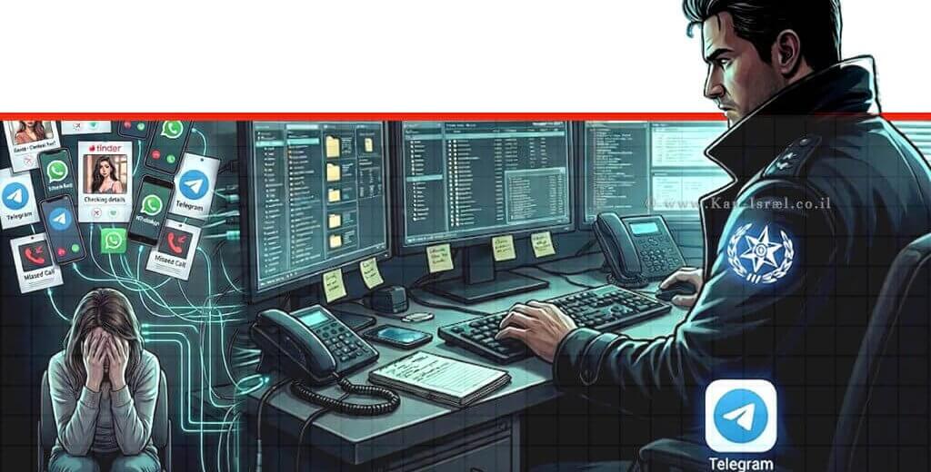 אלירז בן סימון, בלש משטרתי בלש בתחנת המשטרה בראש העין נאשם בהטרדה, פגיעה בפרטיות והתחזות כלפי אישה | הדמייה AI | עיצוב: שולי סונגו©
