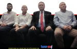 שר הביטחון בכנס המטה הלאומי ללוחמה כלכלית בטרור לצד ראש השב"כ וראש המוסד, ראש ה’מט״ל‘ הנכנס | צילום: משרד הביטחון | עיבוד: Gemini Google | עיצוב: שולי סונגו©