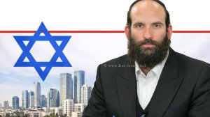 יהודה מורגנשטרן, מנכ״ל משרד הבינוי והשיכון ברקע בניינים ודגל ישראל | עיבוד: AI | עיצוב: שולי סונגו©