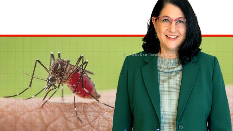 פרופ' סיגל סדצקי, ראש חטיבת בריאות הציבור במשרד הבריאות ברקע קדחת מערב הנילוס | עיבוד: Gemini Google | עיצוב: שולי סונגו©