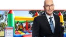 מנכ"ל מכון התקנים הישראלי הוא ד"ר גלעד גולוב ברקע מתקן מתנפח לילדים | עיבוד: Gemini Google | עיצוב: שולי סונגו©