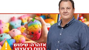 הממונה על התקינה במשרד הכלכלה והתעשייה, המהנדס איגור דוסקלוביץ, לנקוט במשנה זהירות בשימוש בצעצועי "סקוושי" | עיבוד: Gemini Google | עיצוב: שולי סונגו©