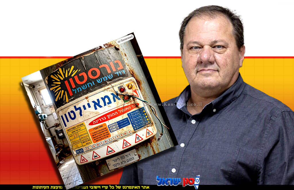 הממונה על התקינה במשרד הכלכלה, המהנדס איגור דוסקלוביץ, מזהיר מפני דוד חשמל 80 ליטר של "נורסטון" | עיבוד: Gemini Google | עיצוב: שולי סונגו©