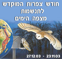 חודש צפרות המוקדש לתנשמות מצפה הימים