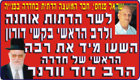 ישראל פנחסי פונה לשר הדתות להשעות את הרב ורנר