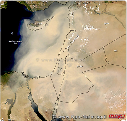 מזג האוויר: סופת אבק, אובך וזיהום אוויר כבד מאוד כבר בארץ ישראל